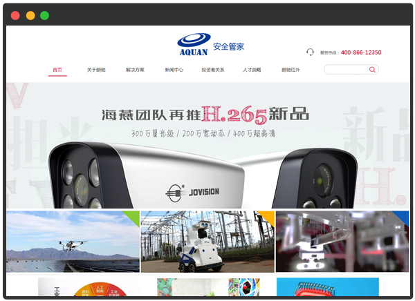 安全防護行業(yè)PC商城(chéng)網站案例展示